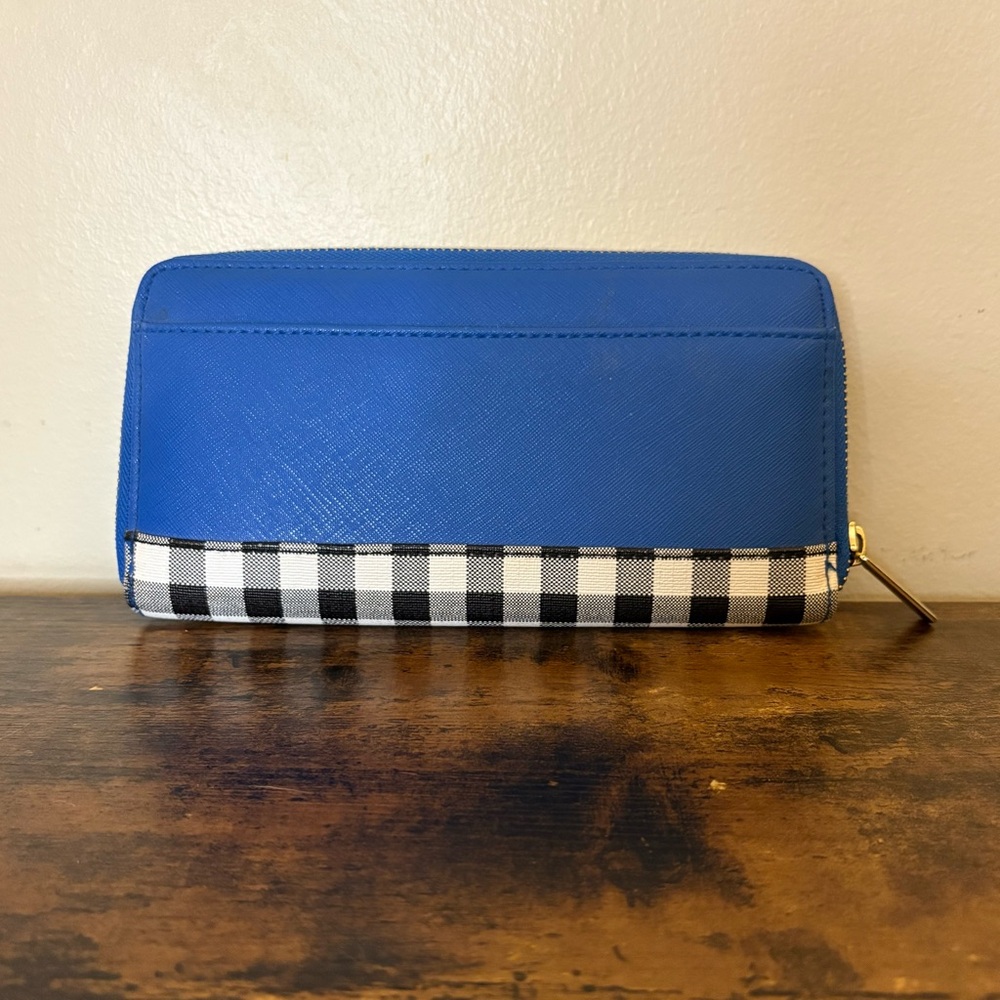Blue and Black Checkered Wallet NWOT - Picture 1 of 7